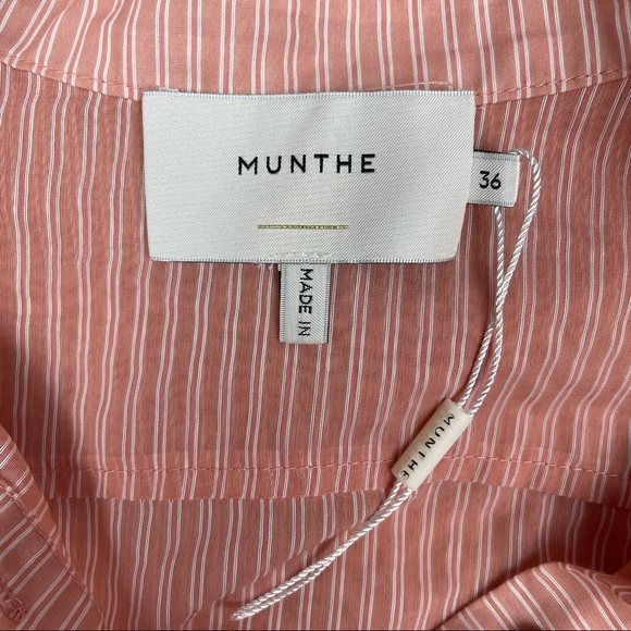 MUNTHE Melia oversized striped tunic blouse top pink stripes lagenlook, size 36 - Picture 4 of 15